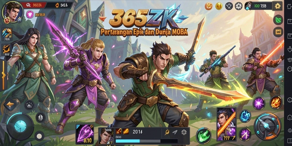 Tampak seru dalam pertempuran MOBA yang intens.