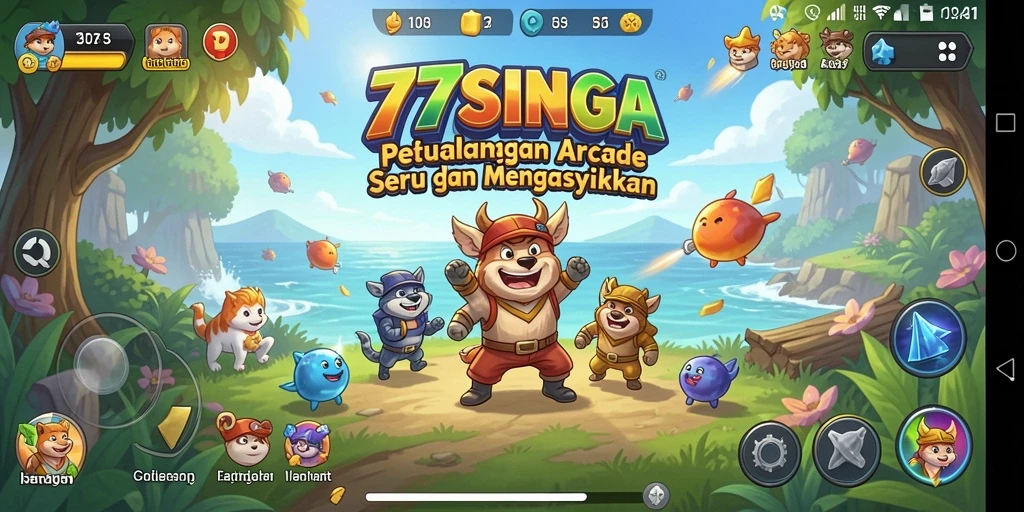 Screenshot gameplay <strong>77SINGA</strong> yang menampilkan aksi seru dalam permainan arcade.