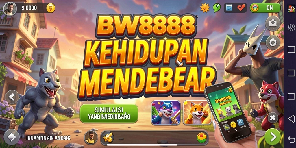 Tampilan gameplay BW888 yang menggambarkan interaksi karakter dalam simulasi kehidupan.