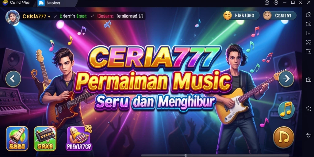 Tampilan menarik dari gameplay CERIA777 dengan alunan musik yang seru.