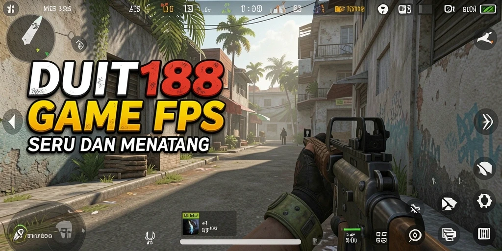 Tampilan seru gameplay DUIT188 dalam pertempuran FPS.
