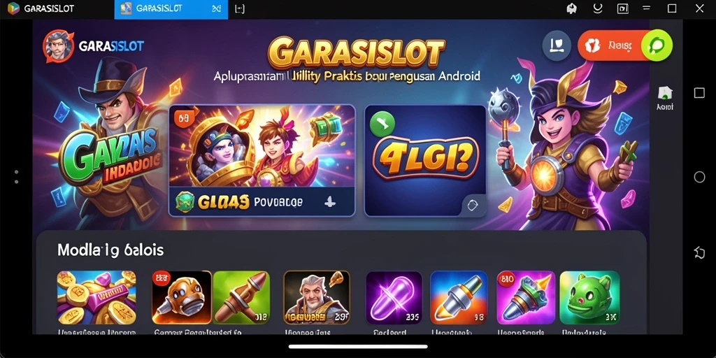 Screenshot utama GARASISLOT menampilkan fitur pengelolaan aplikasi yang efisien.