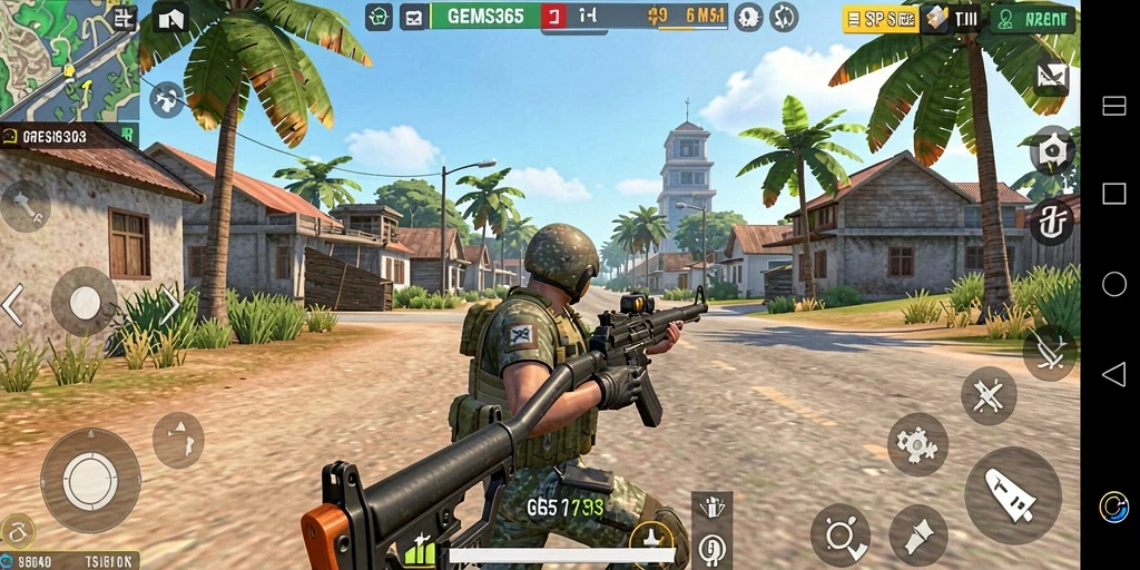 Tampilan gameplay dinamis dalam GEMS365 dengan aksi menegangkan.