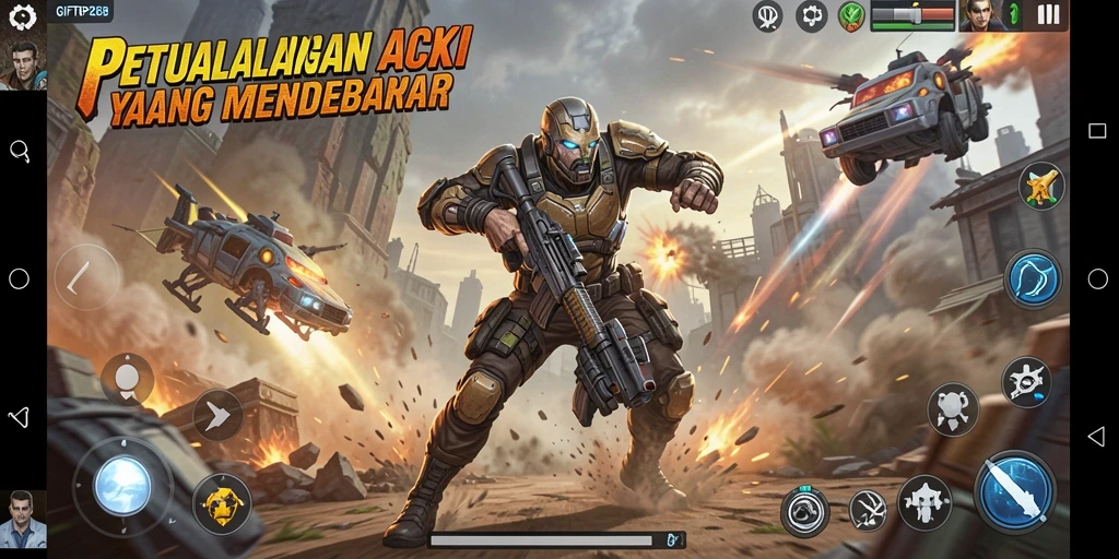 Screenshot utama menunjukkan aksi menegangkan dalam GIFTRP288.