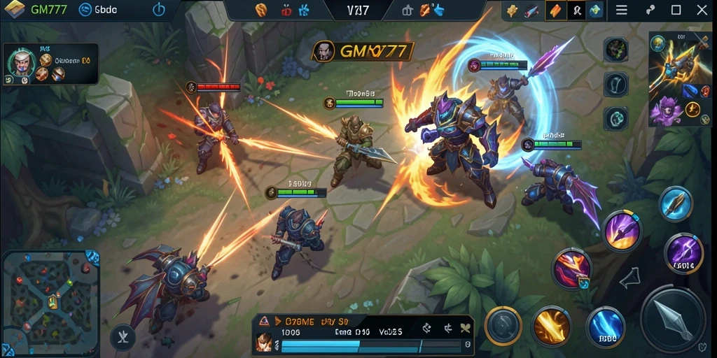 Tampilan mendebarkan gameplay GM777 dengan aksi MOBA penuh strategi.