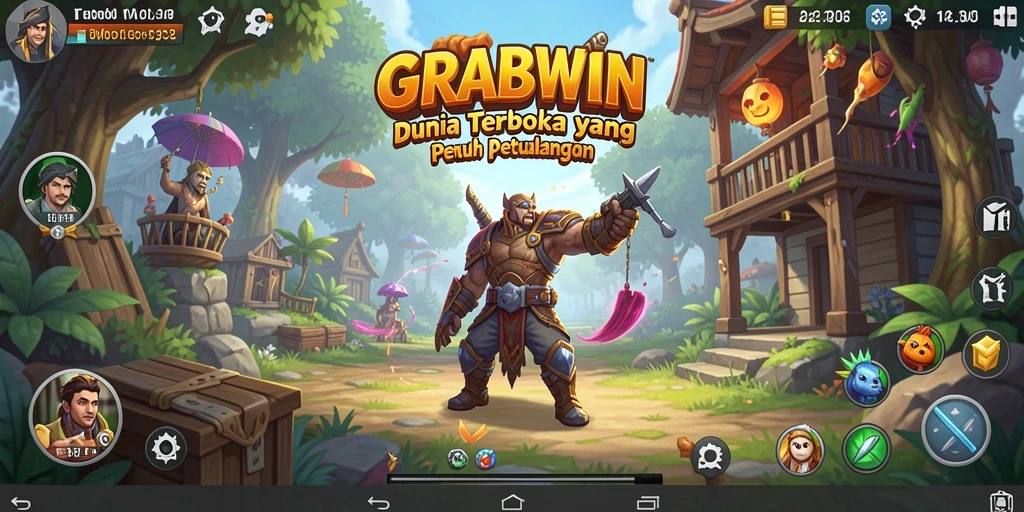Tampilan gameplay mendebarkan dalam dunia Open World GRABWIN.