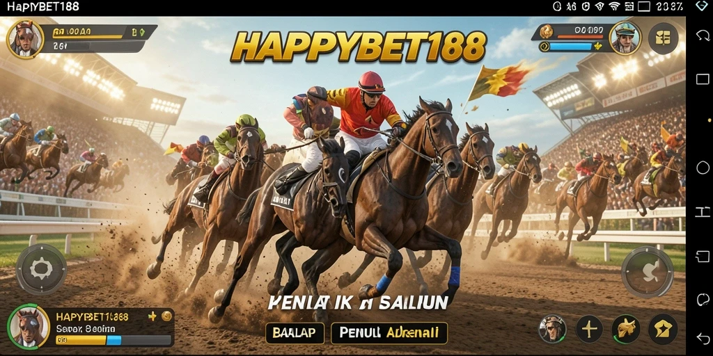 Screenshot dari gameplay balap yang mendebarkan di HAPPYBET188.