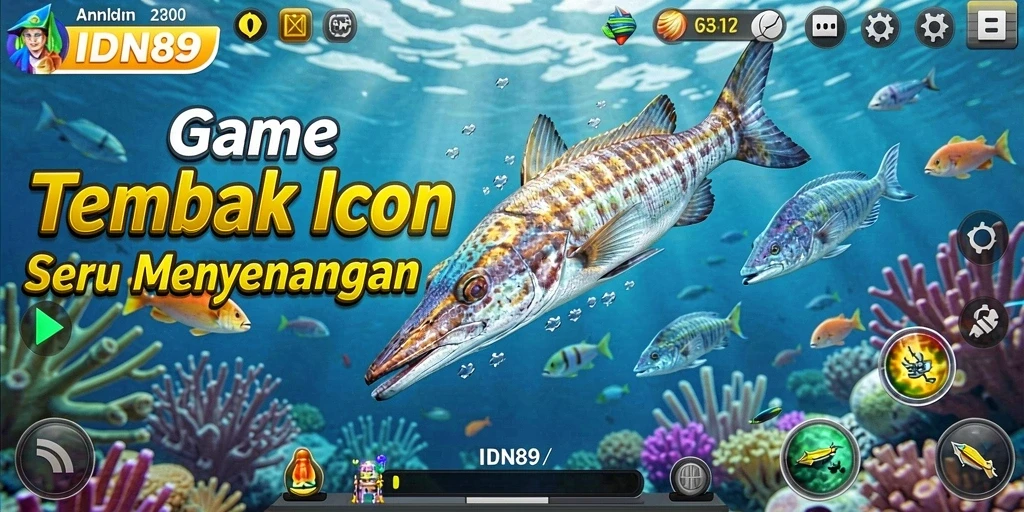 Tampilan gameplay seru di IDN89 dengan berbagai jenis ikan yang menantang.