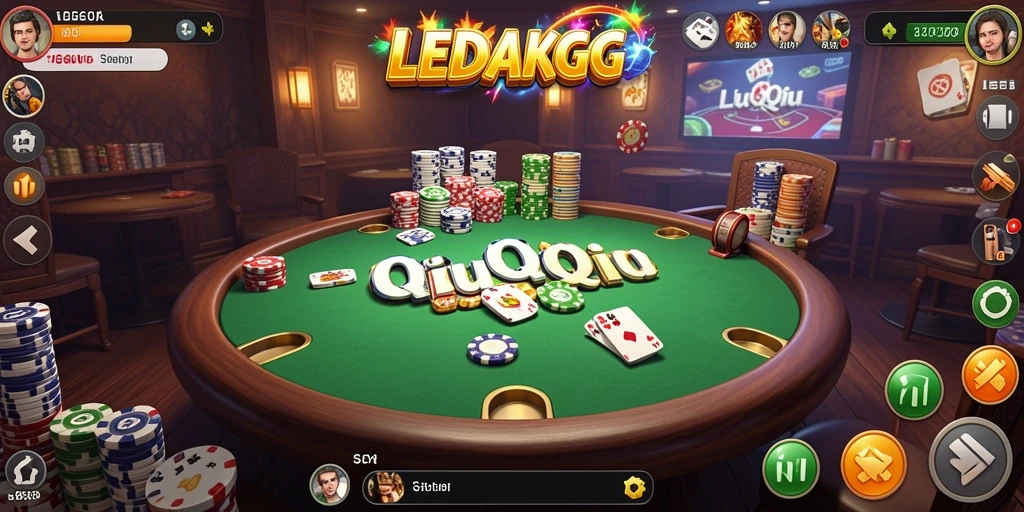 Tampilan utama LEDAKGG dengan aksi seru QiuQiu.