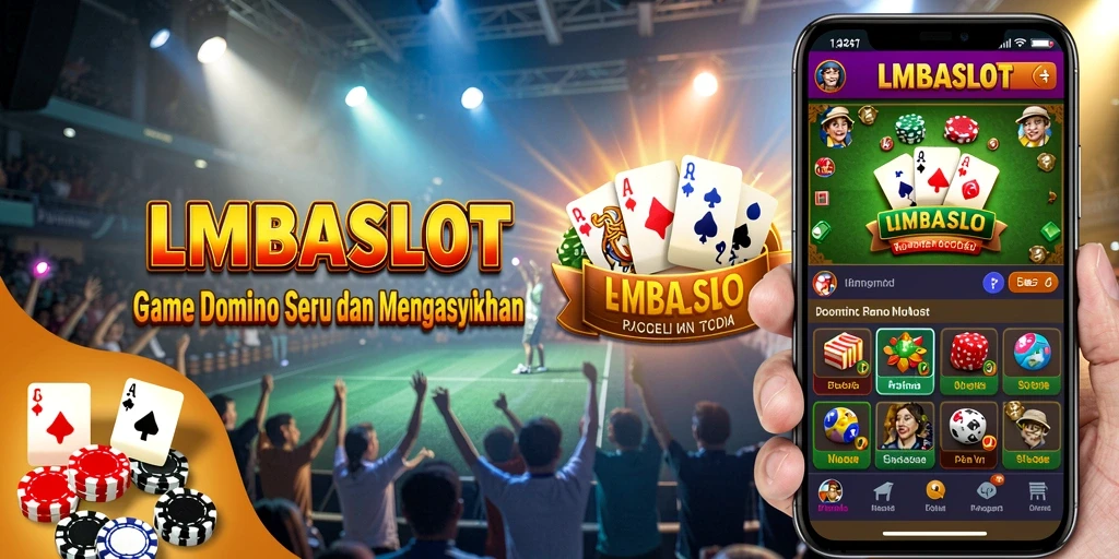 Screenshot gameplay LMBASLOT menampilkan suasana seru permainan Domino.