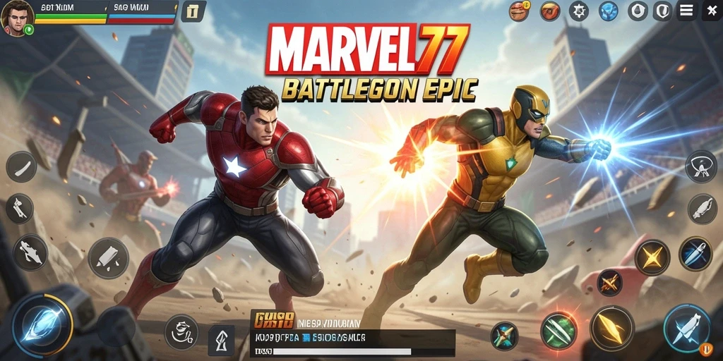 Gameplay intens dalam pertarungan Battle Royale dengan karakter Marvel.