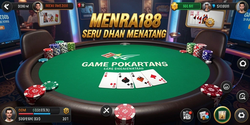 Tampilan gameplay Poker yang mendebarkan di MENARA188.