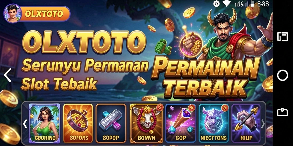 Screenshot utama OLXTOTO menunjukkan gameplay Slot yang mendebarkan.