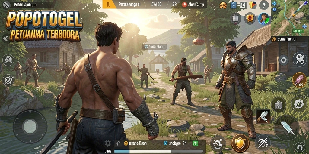 Tampilan screen gameplay yang penuh petualangan di dunia terbuka.
