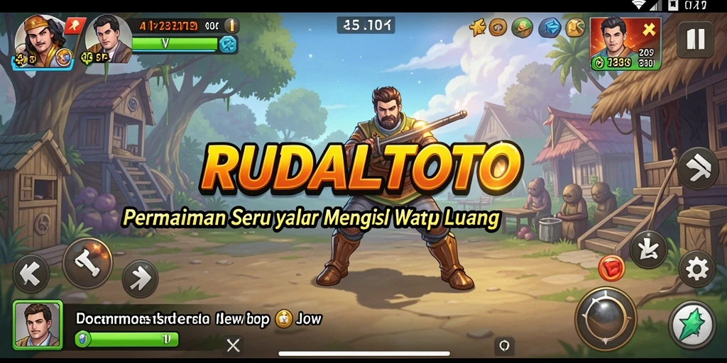 Tangkapan layar gameplay RUDALTOTO yang penuh warna dan dinamis.