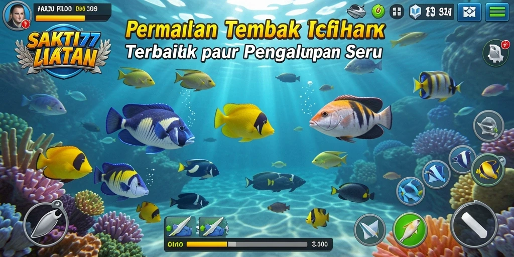 Screenshot gameplay SAKTI77 yang menampilkan aksi menembak ikan.