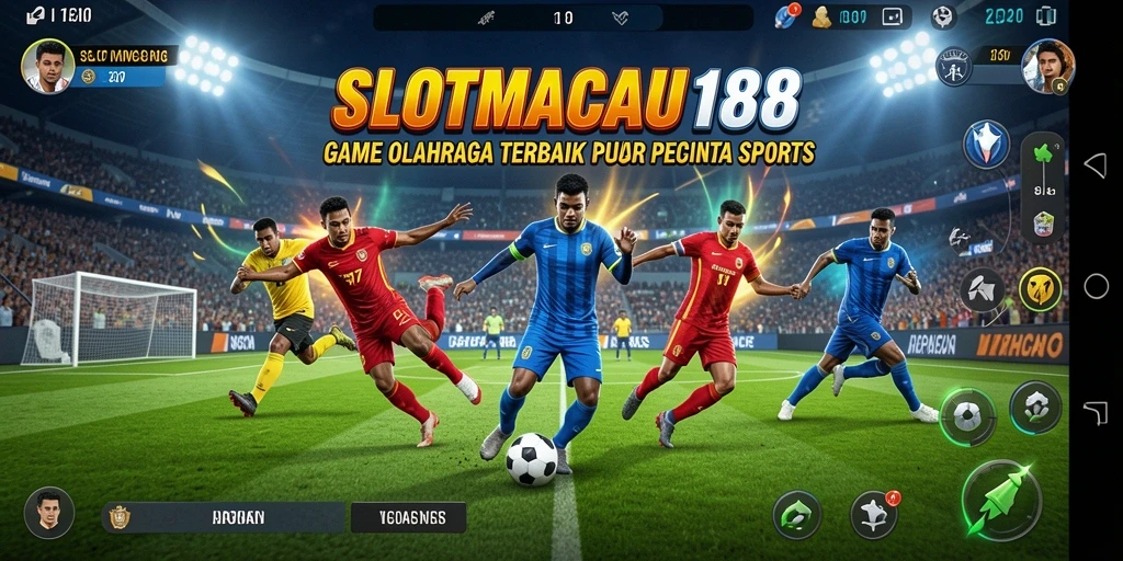 Tampilan dinamis dari gameplay SLOTMACAU188 yang menampilkan aksi olahraga.