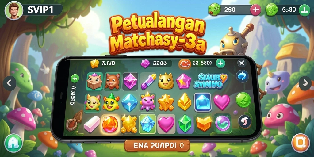 Tampilan gameplay seru dari SVIP1 dengan tantangan Match-3.