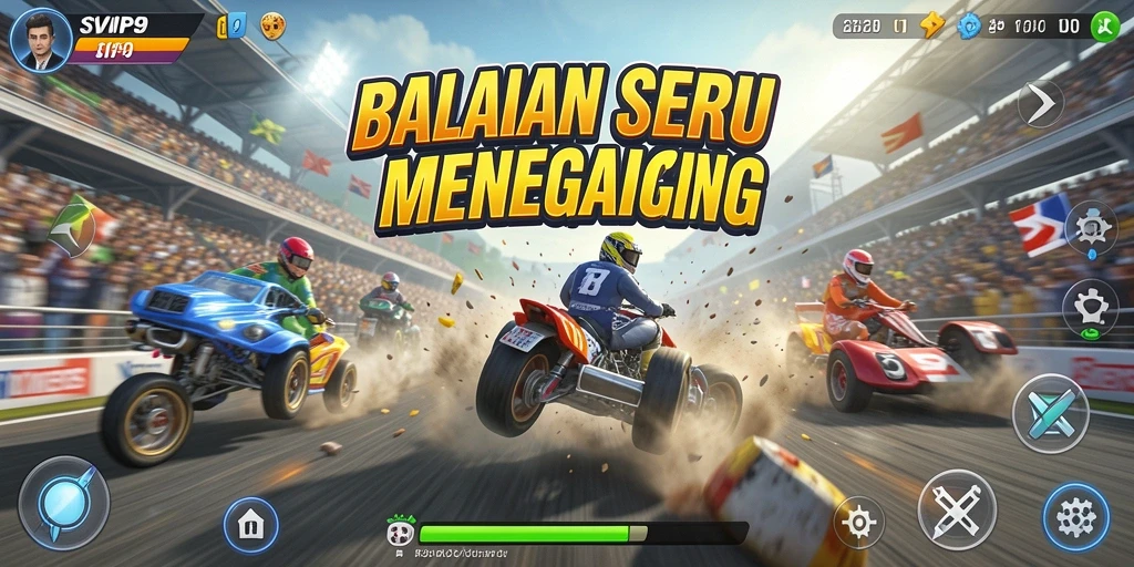 Tampilan mendebarkan dari balapan seru di SVIP9.