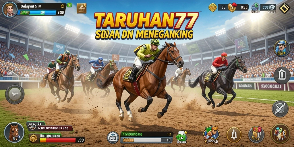 Tangkapan layar utama TARUHAN77 menunjukkan aksi balapan intens.