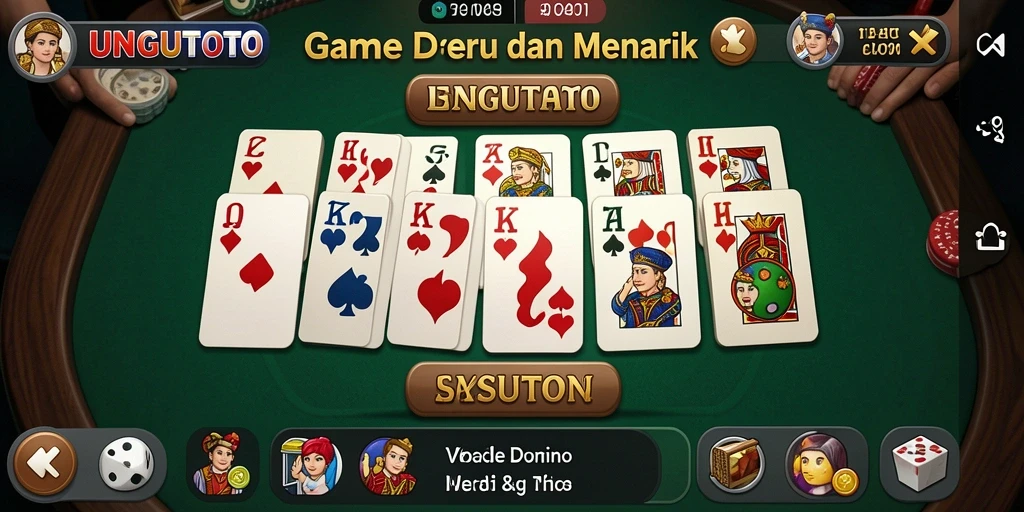 Screenshot gameplay UNGUTOTO menampilkan serunya bermain domino.