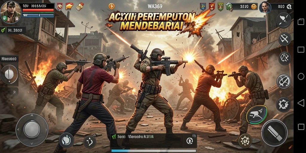 Tangkapan layar utama WA369 menunjukkan aksi pertempuran yang seru.