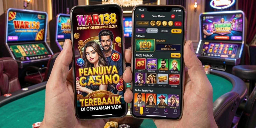 Screenshot menunjukkan dealer langsung dan suasana kasino yang nyata.